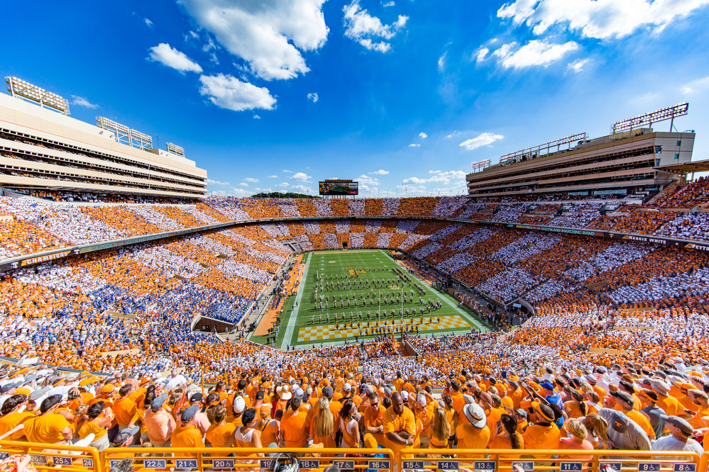 University of Tennessee Neyland Stadium at full capacity during a checker game 