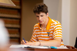 A student works on an assignment